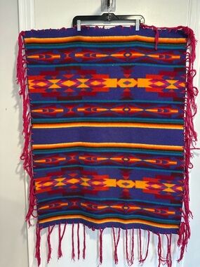 VTG 1970s Pendleton Vibrant colorful Beaver State Wool Aztec Navajo Native decor